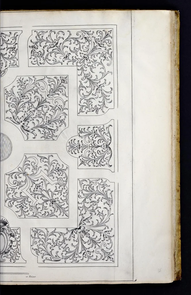 An illustration from Traité du iardinage selon les raisons de la nature et de l'art : divisé en trois livres : ensemble diuers desseins de parterres, pelouzes, bosquets & autres ornemens seruans à l'embellissement des iardins, 1638, leaf 182
