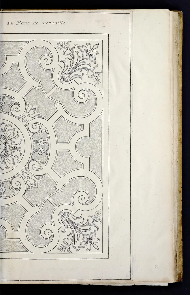 An illustration from Traité du iardinage selon les raisons de la nature et de l'art : divisé en trois livres : ensemble diuers desseins de parterres, pelouzes, bosquets & autres ornemens seruans à l'embellissement des iardins, 1638, leaf 254