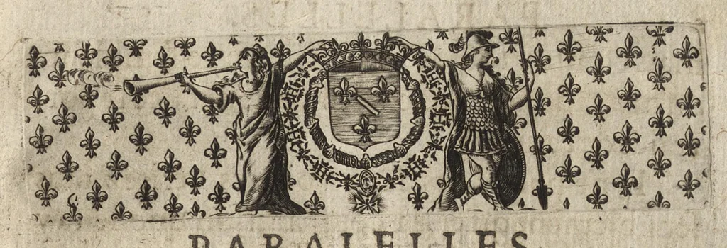 An illustration from Paralelles et eloges historiques d'Alexandre le Grand et de monseigneur le prince duc d'Anguien : auec les planches des plus importantes villes qu'il a reduites en ses quatre campaignes sous l'obeyssance du roy, 1647, leaf 16