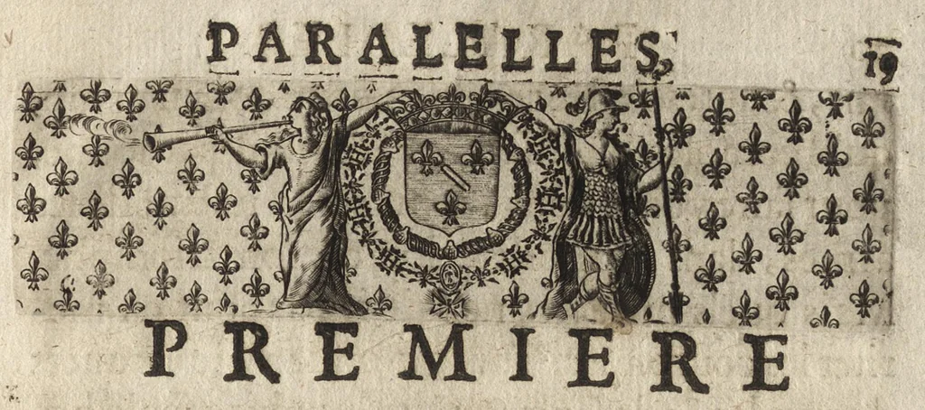 An illustration from Paralelles et eloges historiques d'Alexandre le Grand et de monseigneur le prince duc d'Anguien : auec les planches des plus importantes villes qu'il a reduites en ses quatre campaignes sous l'obeyssance du roy, 1647, leaf 34
