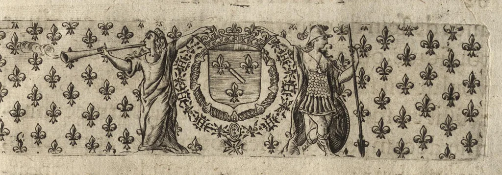An illustration from Paralelles et eloges historiques d'Alexandre le Grand et de monseigneur le prince duc d'Anguien : auec les planches des plus importantes villes qu'il a reduites en ses quatre campaignes sous l'obeyssance du roy, 1647, leaf 76