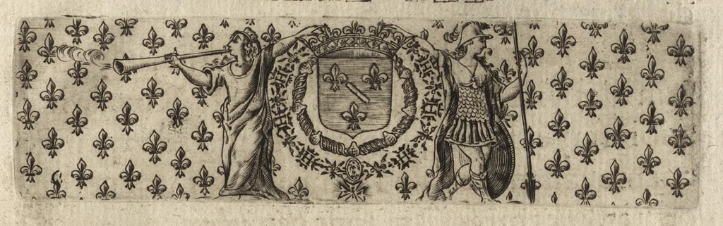 An illustration from Paralelles et eloges historiques d'Alexandre le Grand et de monseigneur le prince duc d'Anguien : auec les planches des plus importantes villes qu'il a reduites en ses quatre campaignes sous l'obeyssance du roy, 1647, leaf 98