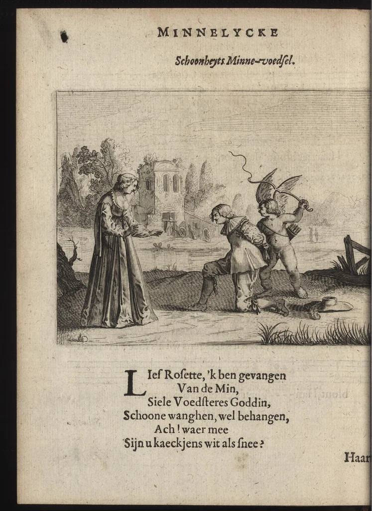 An illustration from Eerlycke tytkorting bestaende in verscheyde rymen, 1634, leaf 107