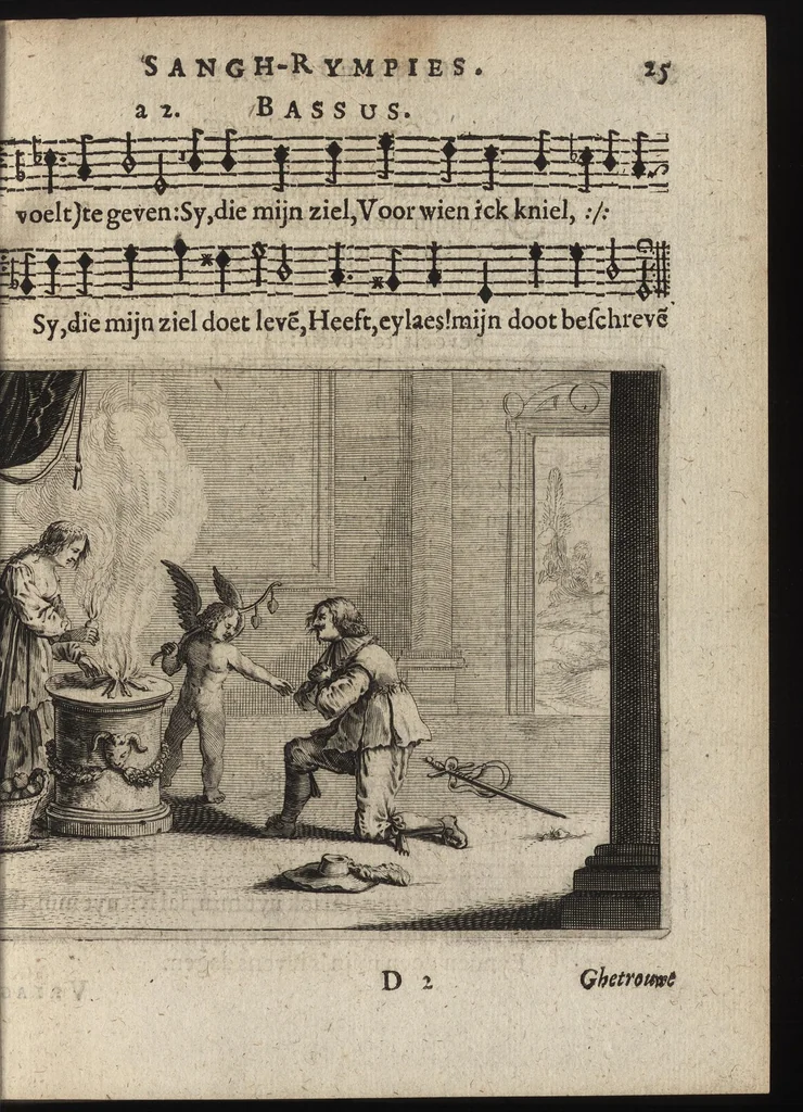 An illustration from Eerlycke tytkorting bestaende in verscheyde rymen, 1634, leaf 128