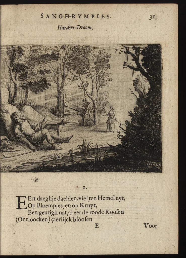 An illustration from Eerlycke tytkorting bestaende in verscheyde rymen, 1634, leaf 134