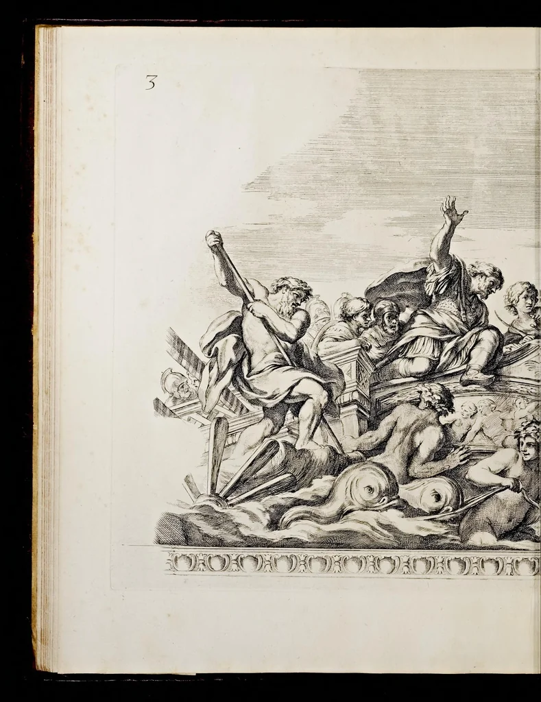 An illustration from Galeria dipinta nel palazzo del prencipe Panfilio da Pietro Berrettini da Cortona, 1661, leaf 11