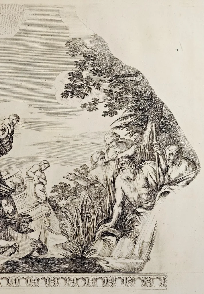 An illustration from Galeria dipinta nel palazzo del prencipe Panfilio da Pietro Berrettini da Cortona, 1661, leaf 12