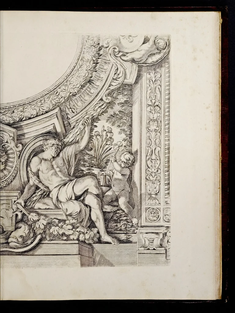 An illustration from Galeria dipinta nel palazzo del prencipe Panfilio da Pietro Berrettini da Cortona, 1661, leaf 16