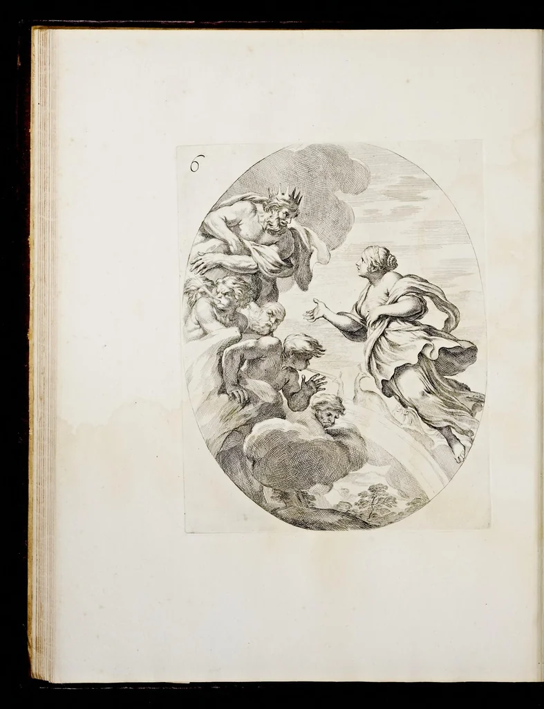 An illustration from Galeria dipinta nel palazzo del prencipe Panfilio da Pietro Berrettini da Cortona, 1661, leaf 23
