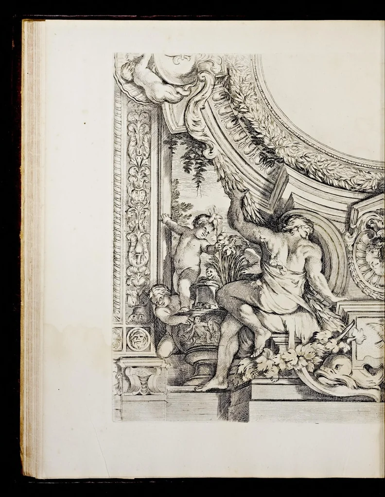 An illustration from Galeria dipinta nel palazzo del prencipe Panfilio da Pietro Berrettini da Cortona, 1661, leaf 25