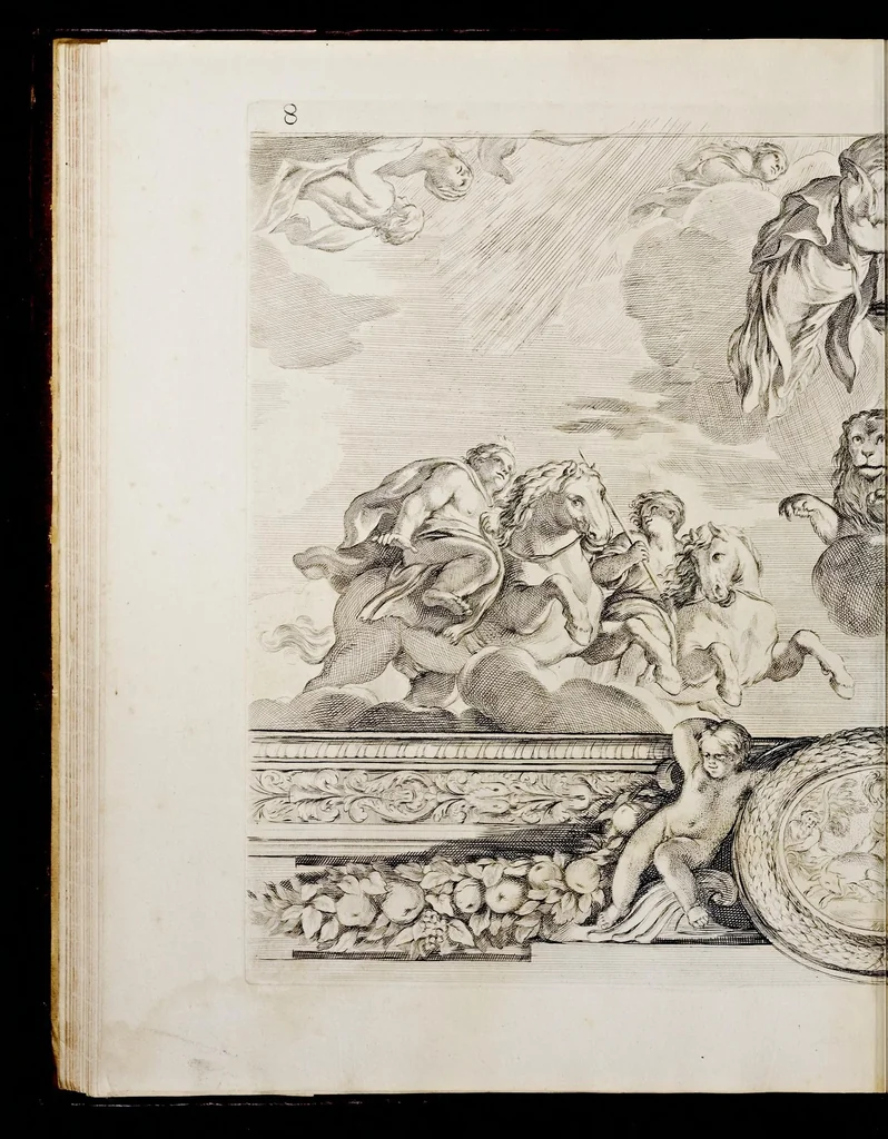 An illustration from Galeria dipinta nel palazzo del prencipe Panfilio da Pietro Berrettini da Cortona, 1661, leaf 29