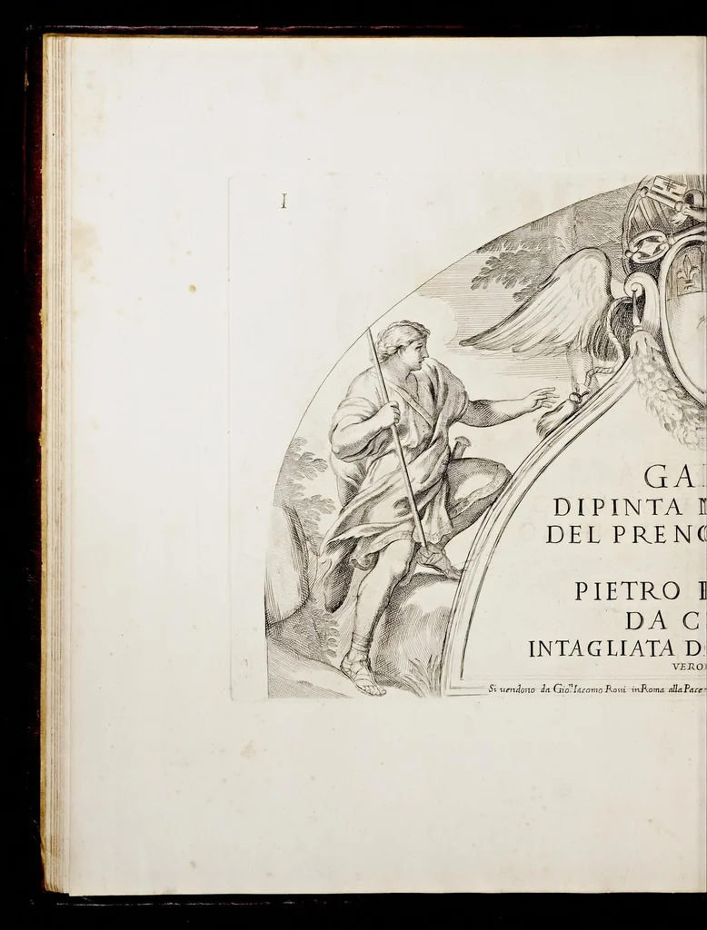 An illustration from Galeria dipinta nel palazzo del prencipe Panfilio da Pietro Berrettini da Cortona, 1661, leaf 3