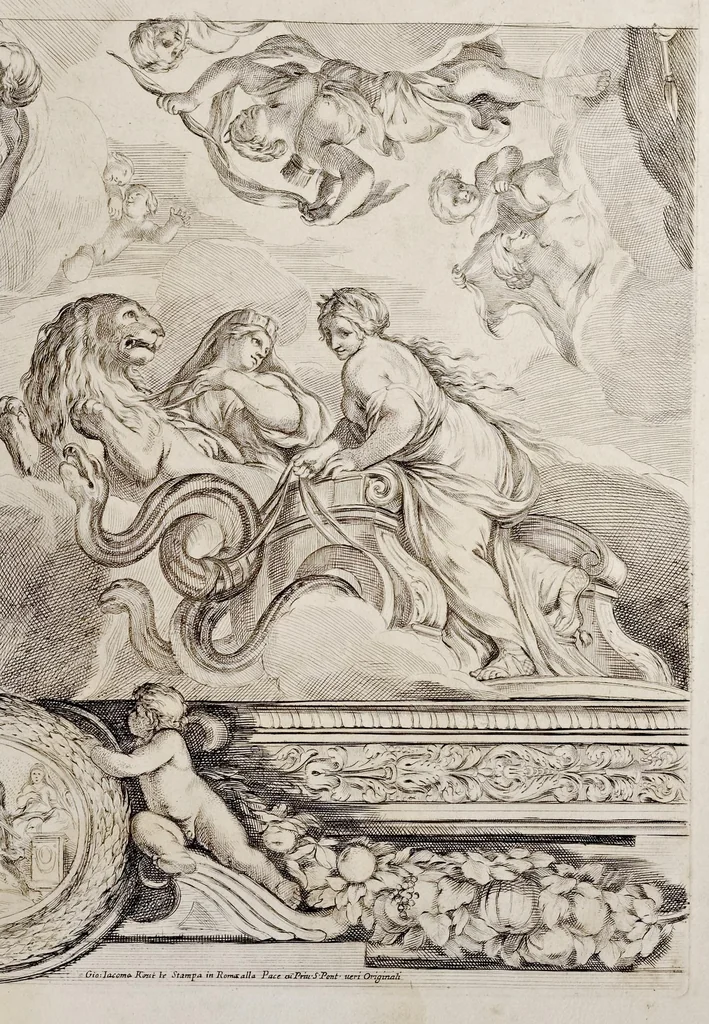 An illustration from Galeria dipinta nel palazzo del prencipe Panfilio da Pietro Berrettini da Cortona, 1661, leaf 30