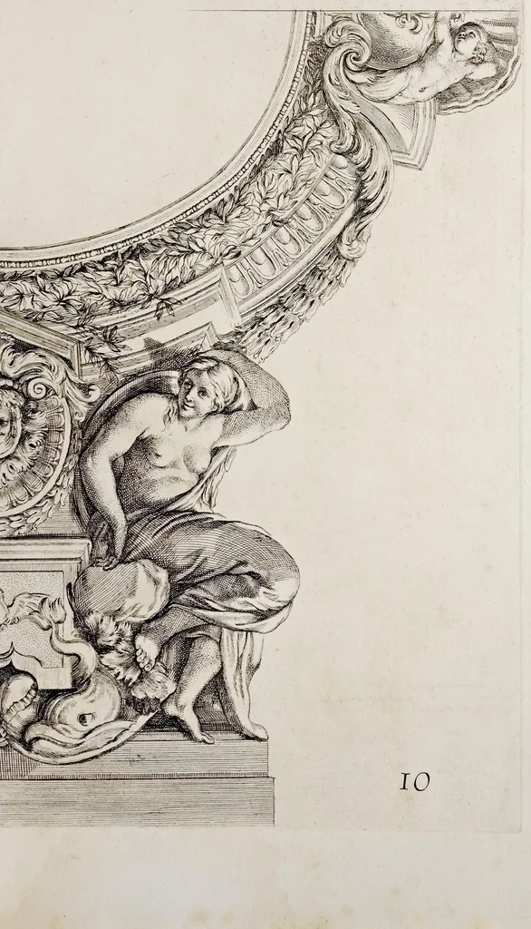 An illustration from Galeria dipinta nel palazzo del prencipe Panfilio da Pietro Berrettini da Cortona, 1661, leaf 38