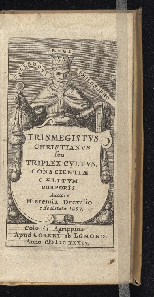 An illustration from Trismegistus Christianus, seu, Triplex cultus conscientiae, caelitum, corporis, 1634, leaf 4