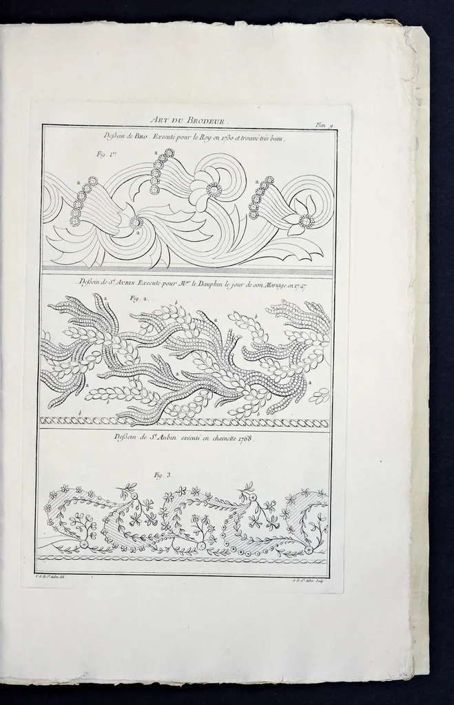 An illustration from L'art du brodeur, 1770, leaf 70