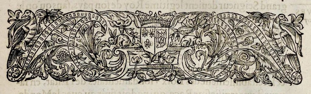 An illustration from Histoire des ministres d'estat : qui ont serui sous les roys de France de la troisiesme lignee, avec le sommaire des regnes ausquels ils ont vescu : le tout justifié par les chroniques des auteurs contemporains, chartes d'eglises, lettres & memoires des affaires d'estat, registres anciens, & autres bonnes preuues, 1642, leaf 100