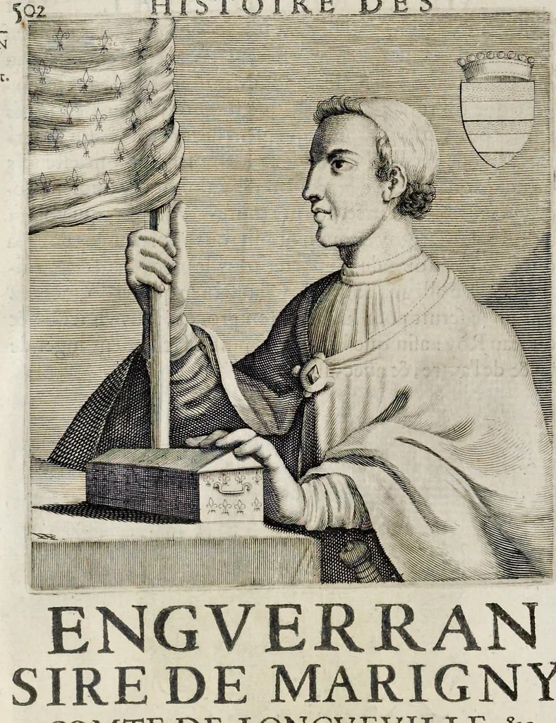 An illustration from Histoire des ministres d'estat : qui ont serui sous les roys de France de la troisiesme lignee, avec le sommaire des regnes ausquels ils ont vescu : le tout justifié par les chroniques des auteurs contemporains, chartes d'eglises, lettres & memoires des affaires d'estat, registres anciens, & autres bonnes preuues, 1642, leaf 561
