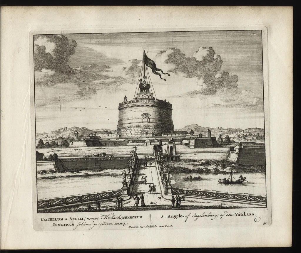 An illustration from Roma aeterna, Petri Schenkii : sive, Ipsius aedificiorum romanorum, integrorum collapsorumque, conspectus duplex, 1690, leaf 104
