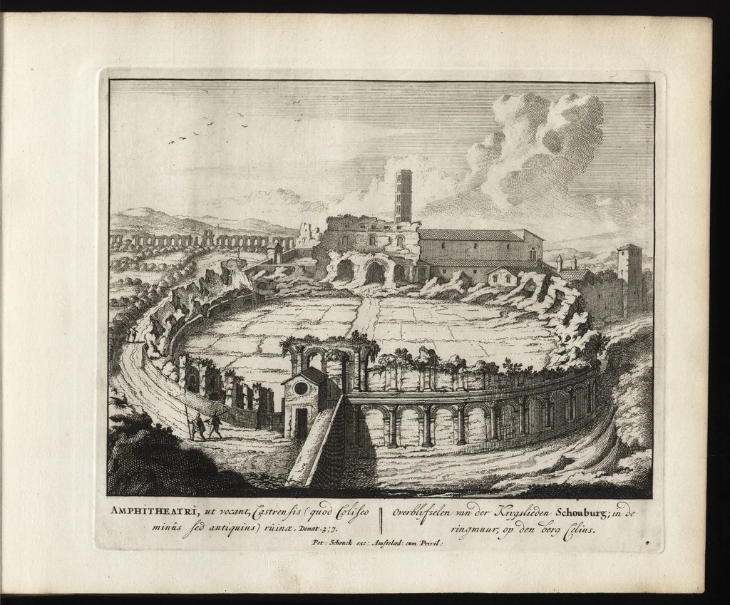 An illustration from Roma aeterna, Petri Schenkii : sive, Ipsius aedificiorum romanorum, integrorum collapsorumque, conspectus duplex, 1690, leaf 14