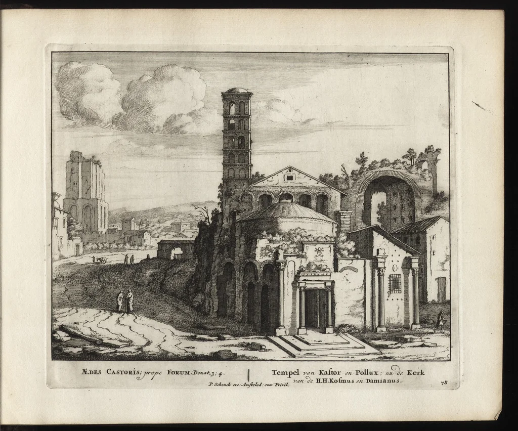 An illustration from Roma aeterna, Petri Schenkii : sive, Ipsius aedificiorum romanorum, integrorum collapsorumque, conspectus duplex, 1690, leaf 158