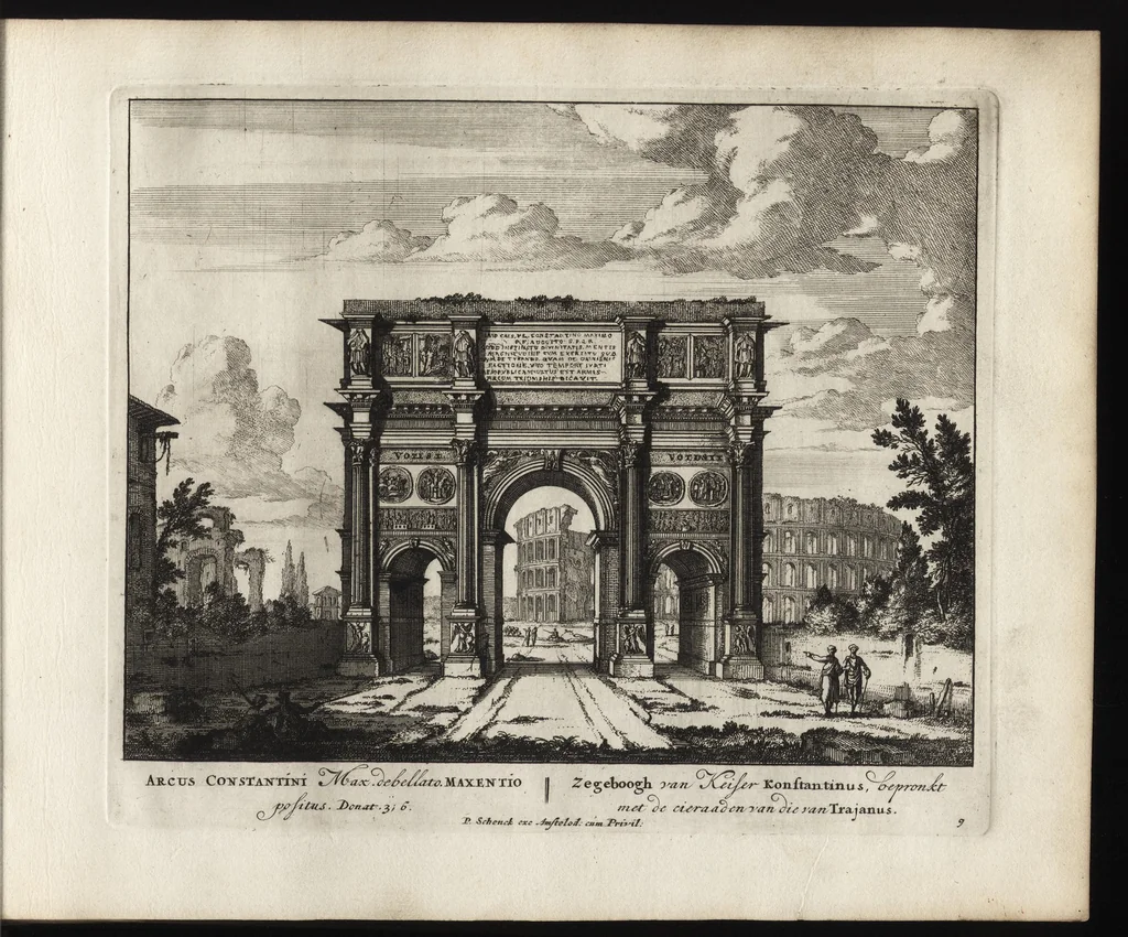 An illustration from Roma aeterna, Petri Schenkii : sive, Ipsius aedificiorum romanorum, integrorum collapsorumque, conspectus duplex, 1690, leaf 24