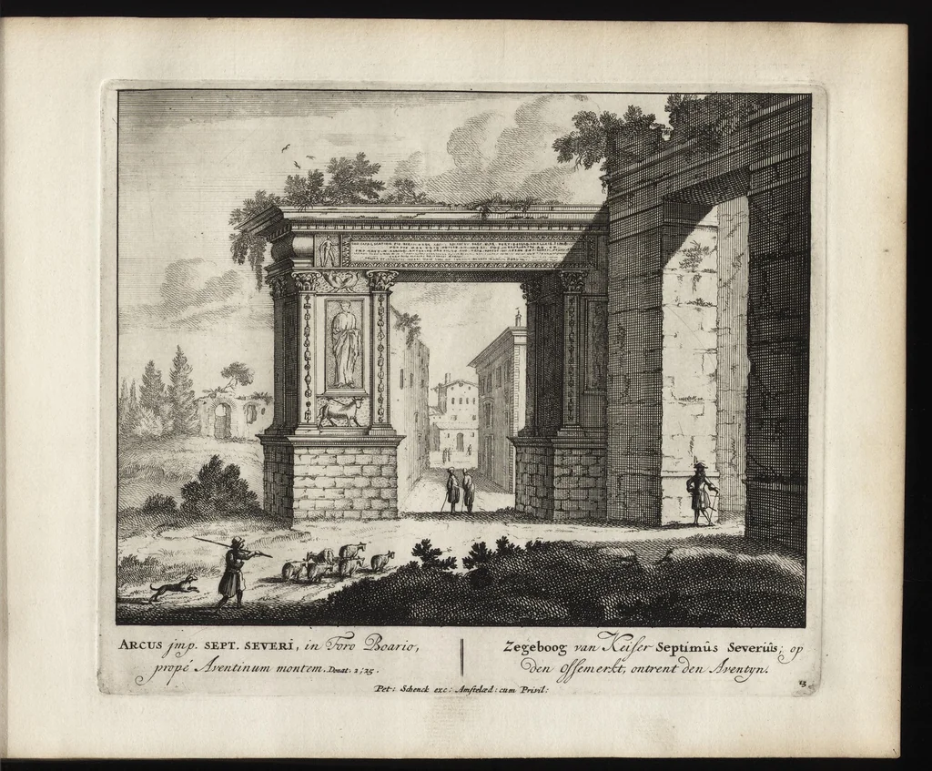An illustration from Roma aeterna, Petri Schenkii : sive, Ipsius aedificiorum romanorum, integrorum collapsorumque, conspectus duplex, 1690, leaf 32