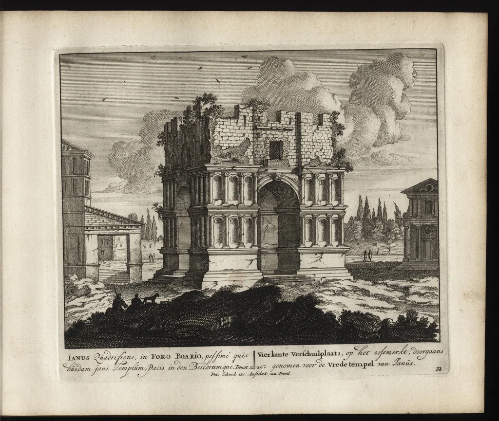An illustration from Roma aeterna, Petri Schenkii : sive, Ipsius aedificiorum romanorum, integrorum collapsorumque, conspectus duplex, 1690, leaf 70
