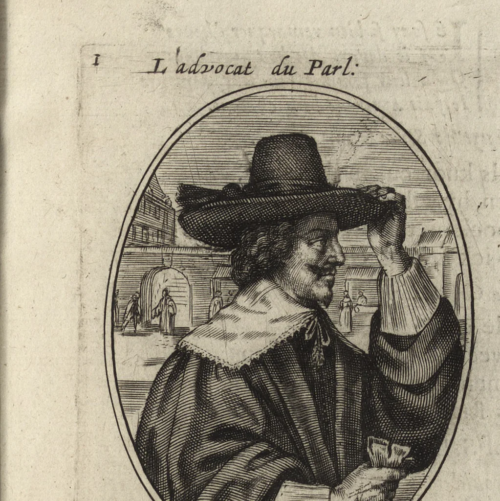 An illustration from Les abus du mariage, ou sont clairement representez les subtilitez deshonnestes, tant des femmes que des hommes, dont ils usent pour se tromper l'un l'autre. A cecy sont adjoustez quelques enseignemens pour corriger tels abus. Misbruick des houwelycx, waer in klaerlijck word uitgebeeldt de boosheden en loosheden zo wel tusschen mannen als vrouwen gepleeght, om malkander behendigh te bedriegen. Hier zijn bygevoeght eenige nutte en noodige leeringh, streckende tot verbeteringe der hedensdaeghsche bedorven huyshoudinge. The mistake off matrimonij, wherin is clearely set out the shamefull craftinesse as well by men, as women, pleading one against an other of their shamefull deceitfulnesse. Here is also by joyned some learned instructions to the amendement and reproouing of that filthinesse, 1641, leaf 16