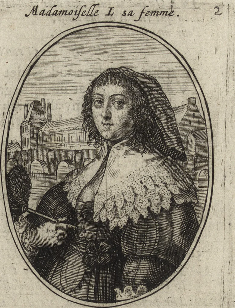 An illustration from Les abus du mariage, ou sont clairement representez les subtilitez deshonnestes, tant des femmes que des hommes, dont ils usent pour se tromper l'un l'autre. A cecy sont adjoustez quelques enseignemens pour corriger tels abus. Misbruick des houwelycx, waer in klaerlijck word uitgebeeldt de boosheden en loosheden zo wel tusschen mannen als vrouwen gepleeght, om malkander behendigh te bedriegen. Hier zijn bygevoeght eenige nutte en noodige leeringh, streckende tot verbeteringe der hedensdaeghsche bedorven huyshoudinge. The mistake off matrimonij, wherin is clearely set out the shamefull craftinesse as well by men, as women, pleading one against an other of their shamefull deceitfulnesse. Here is also by joyned some learned instructions to the amendement and reproouing of that filthinesse, 1641, leaf 16