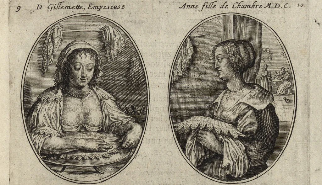 An illustration from Les abus du mariage, ou sont clairement representez les subtilitez deshonnestes, tant des femmes que des hommes, dont ils usent pour se tromper l'un l'autre. A cecy sont adjoustez quelques enseignemens pour corriger tels abus. Misbruick des houwelycx, waer in klaerlijck word uitgebeeldt de boosheden en loosheden zo wel tusschen mannen als vrouwen gepleeght, om malkander behendigh te bedriegen. Hier zijn bygevoeght eenige nutte en noodige leeringh, streckende tot verbeteringe der hedensdaeghsche bedorven huyshoudinge. The mistake off matrimonij, wherin is clearely set out the shamefull craftinesse as well by men, as women, pleading one against an other of their shamefull deceitfulnesse. Here is also by joyned some learned instructions to the amendement and reproouing of that filthinesse, 1641, leaf 24
