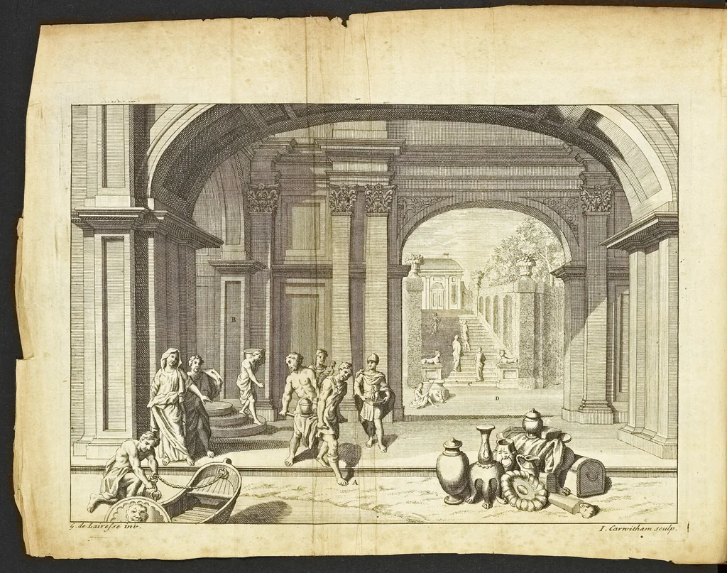 An illustration from The art of painting, in all its branches : methodically demonstrated by discourses and plates, and exemplified by remarks on the paintings of the best masters, and their perfections and oversights laid open, 1738, leaf 313