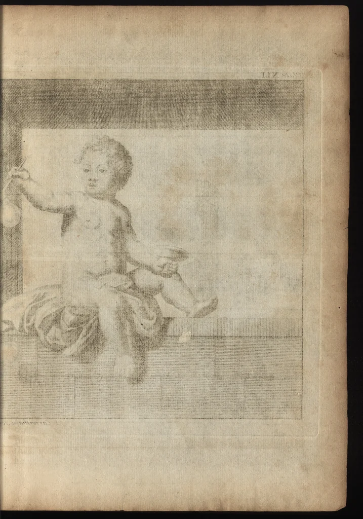 An illustration from The art of painting, in all its branches : methodically demonstrated by discourses and plates, and exemplified by remarks on the paintings of the best masters, and their perfections and oversights laid open, 1738, leaf 320
