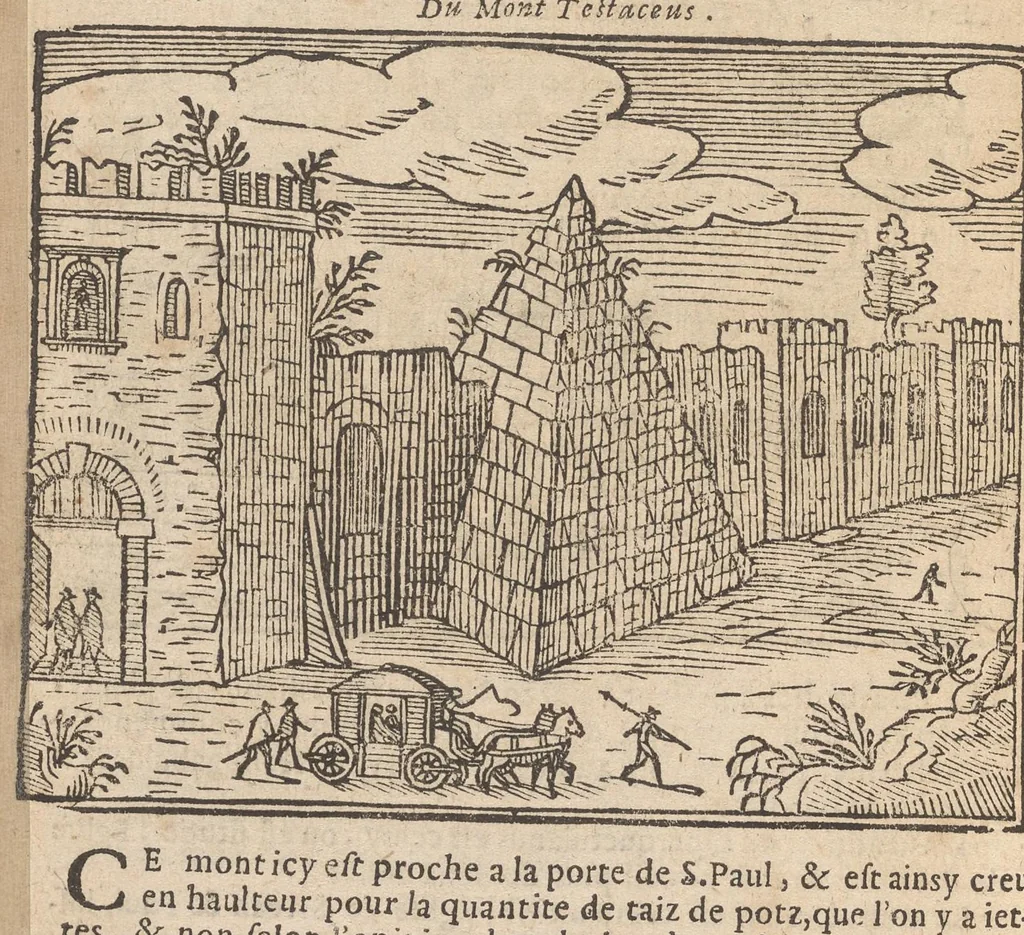 An illustration from Les merveilles de la ville de Rome : ou il est traictè des eglises, stations & reliques des corps saincts, qui y sont : auec la guide, qui enseigne aux estrangers à aysèment trouuer les choses plus remarquables de Rome : auec les noms de papes, empereurs & autres princes chrestiens ..., 1637, leaf 143