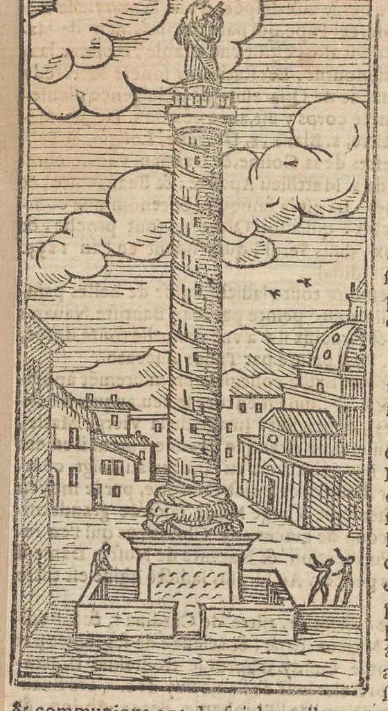 An illustration from Les merveilles de la ville de Rome : ou il est traictè des eglises, stations & reliques des corps saincts, qui y sont : auec la guide, qui enseigne aux estrangers à aysèment trouuer les choses plus remarquables de Rome : auec les noms de papes, empereurs & autres princes chrestiens ..., 1637, leaf 41
