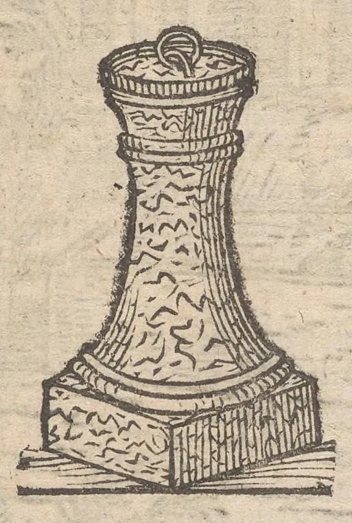 An illustration from Les merveilles de la ville de Rome : ou il est traictè des eglises, stations & reliques des corps saincts, qui y sont : auec la guide, qui enseigne aux estrangers à aysèment trouuer les choses plus remarquables de Rome : auec les noms de papes, empereurs & autres princes chrestiens ..., 1637, leaf 57