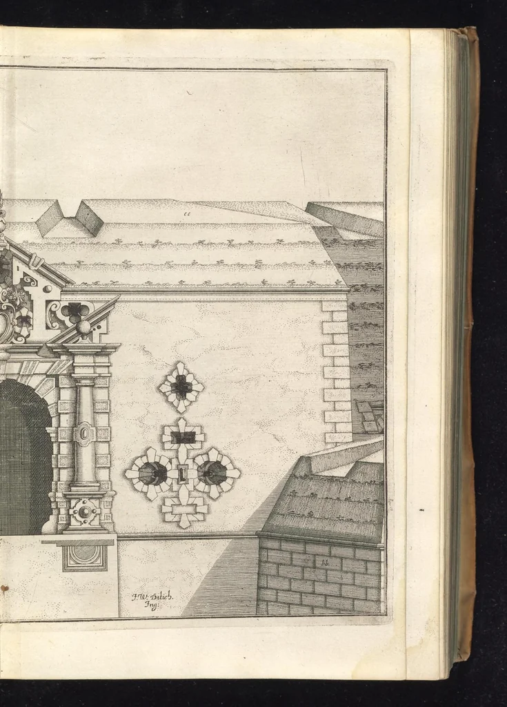An illustration from Peribologia, oder, Bericht Wilhelmi Dilichy Hist. von Vestungsgebewen vieler Orter : vermehrett wie auch mit gebürenden Grundt vnd Auffrissen versehen vnd publisirett durch Johannem Wilhelmum Dilichium .., 1640, leaf 244