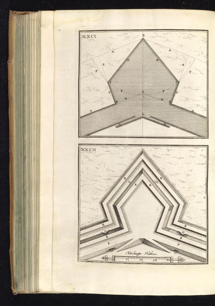 An illustration from Peribologia, oder, Bericht Wilhelmi Dilichy Hist. von Vestungsgebewen vieler Orter : vermehrett wie auch mit gebürenden Grundt vnd Auffrissen versehen vnd publisirett durch Johannem Wilhelmum Dilichium .., 1640, leaf 303