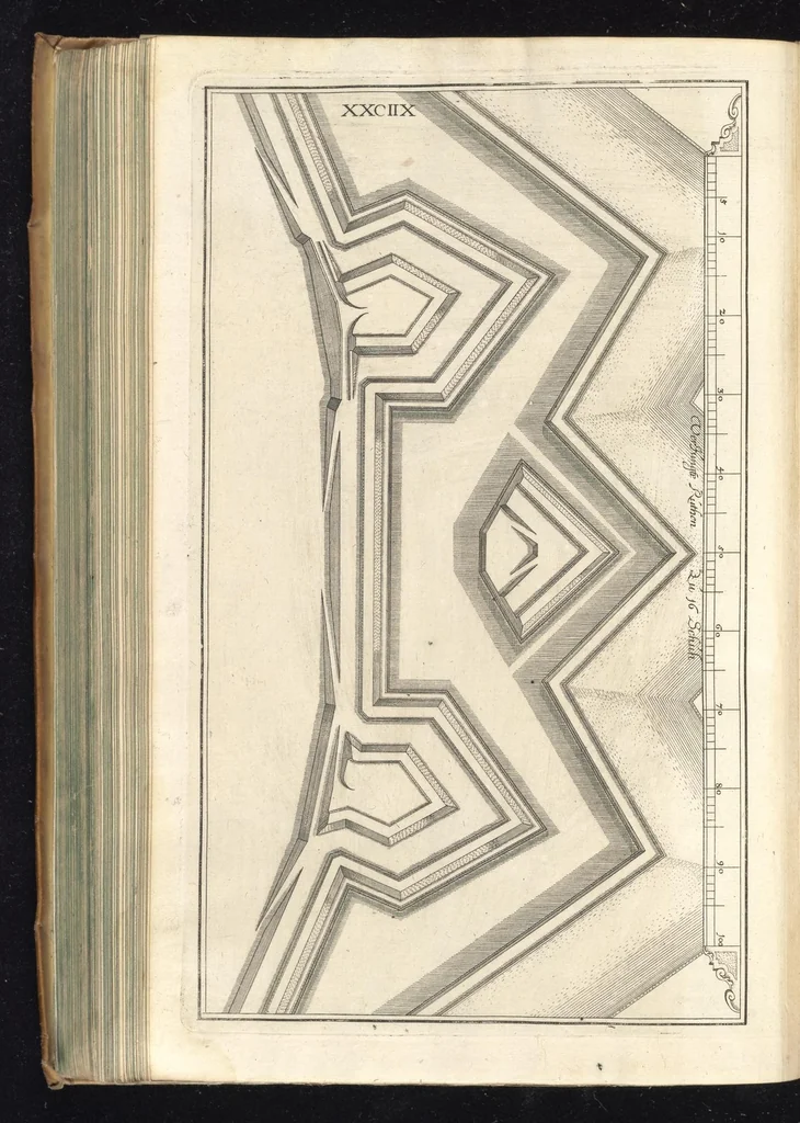 An illustration from Peribologia, oder, Bericht Wilhelmi Dilichy Hist. von Vestungsgebewen vieler Orter : vermehrett wie auch mit gebürenden Grundt vnd Auffrissen versehen vnd publisirett durch Johannem Wilhelmum Dilichium .., 1640, leaf 315