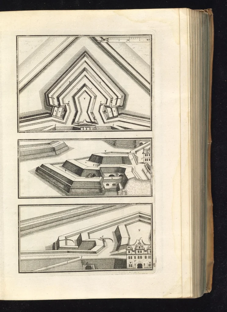 An illustration from Peribologia, oder, Bericht Wilhelmi Dilichy Hist. von Vestungsgebewen vieler Orter : vermehrett wie auch mit gebürenden Grundt vnd Auffrissen versehen vnd publisirett durch Johannem Wilhelmum Dilichium .., 1640, leaf 360