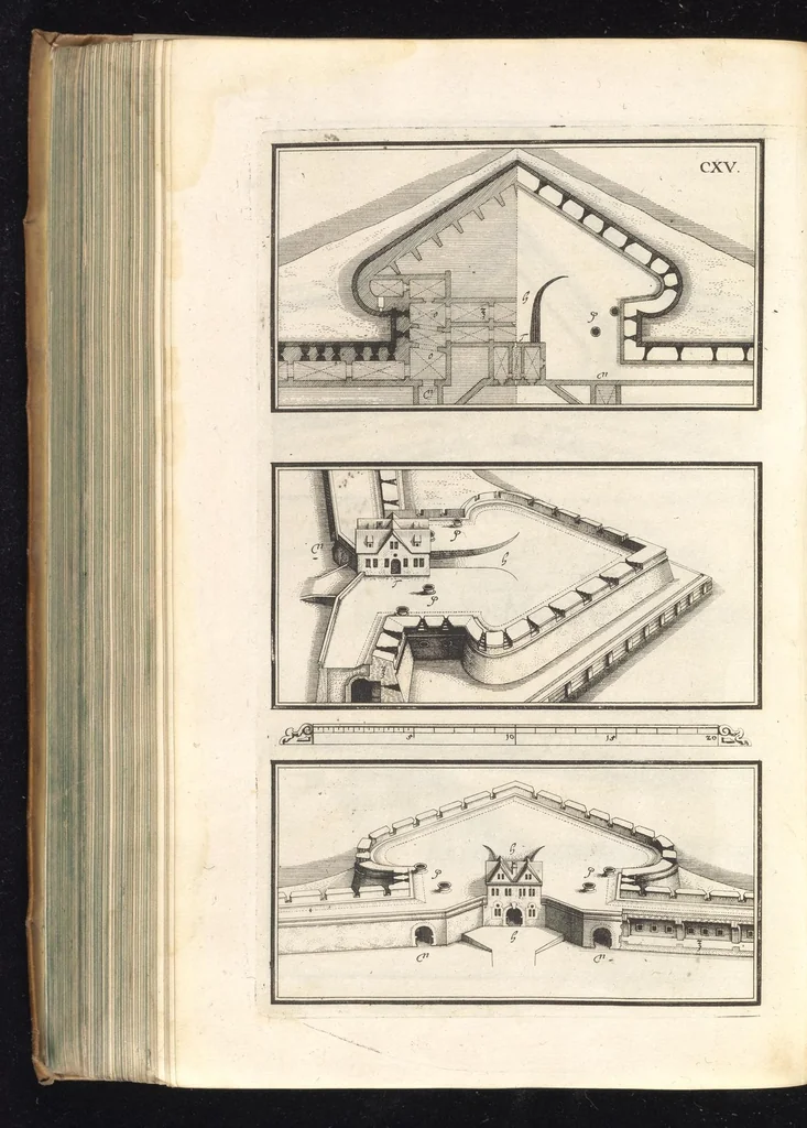 An illustration from Peribologia, oder, Bericht Wilhelmi Dilichy Hist. von Vestungsgebewen vieler Orter : vermehrett wie auch mit gebürenden Grundt vnd Auffrissen versehen vnd publisirett durch Johannem Wilhelmum Dilichium .., 1640, leaf 371