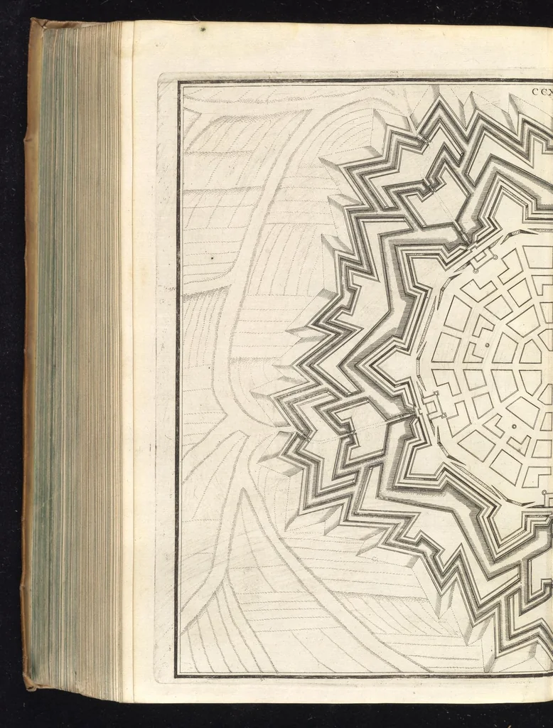 An illustration from Peribologia, oder, Bericht Wilhelmi Dilichy Hist. von Vestungsgebewen vieler Orter : vermehrett wie auch mit gebürenden Grundt vnd Auffrissen versehen vnd publisirett durch Johannem Wilhelmum Dilichium .., 1640, leaf 619