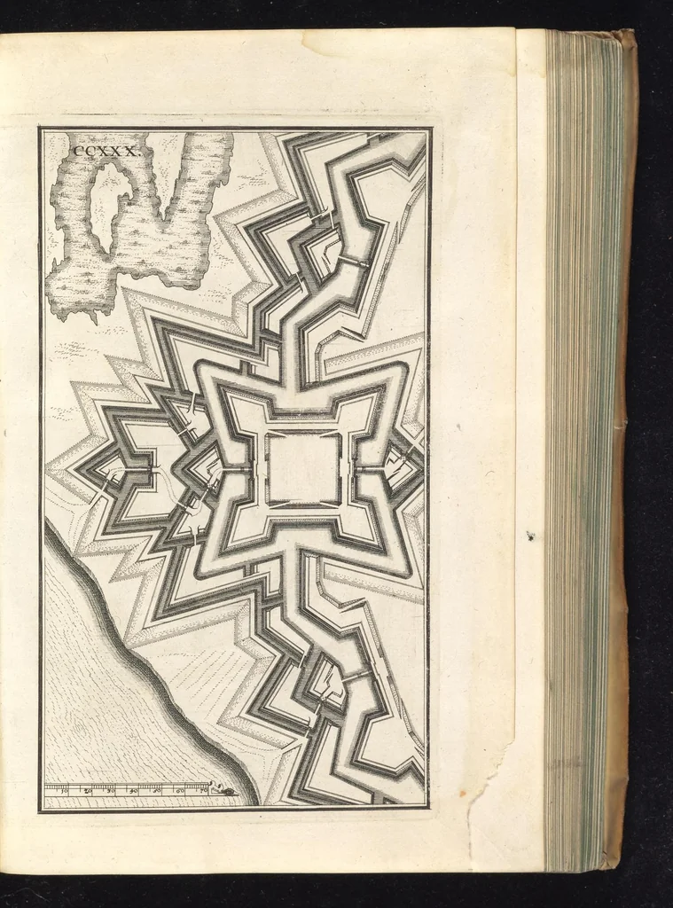 An illustration from Peribologia, oder, Bericht Wilhelmi Dilichy Hist. von Vestungsgebewen vieler Orter : vermehrett wie auch mit gebürenden Grundt vnd Auffrissen versehen vnd publisirett durch Johannem Wilhelmum Dilichium .., 1640, leaf 650
