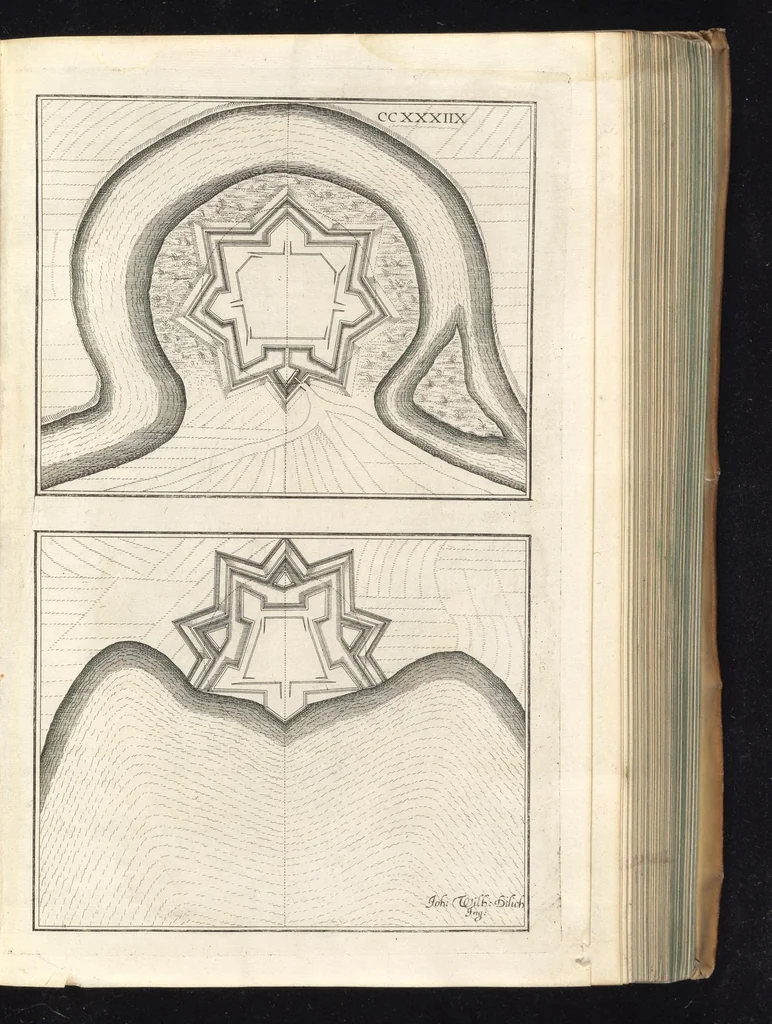 An illustration from Peribologia, oder, Bericht Wilhelmi Dilichy Hist. von Vestungsgebewen vieler Orter : vermehrett wie auch mit gebürenden Grundt vnd Auffrissen versehen vnd publisirett durch Johannem Wilhelmum Dilichium .., 1640, leaf 666