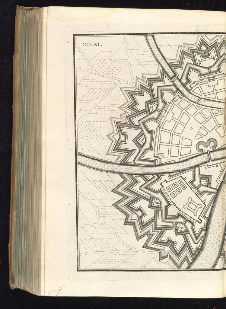 An illustration from Peribologia, oder, Bericht Wilhelmi Dilichy Hist. von Vestungsgebewen vieler Orter : vermehrett wie auch mit gebürenden Grundt vnd Auffrissen versehen vnd publisirett durch Johannem Wilhelmum Dilichium .., 1640, leaf 719
