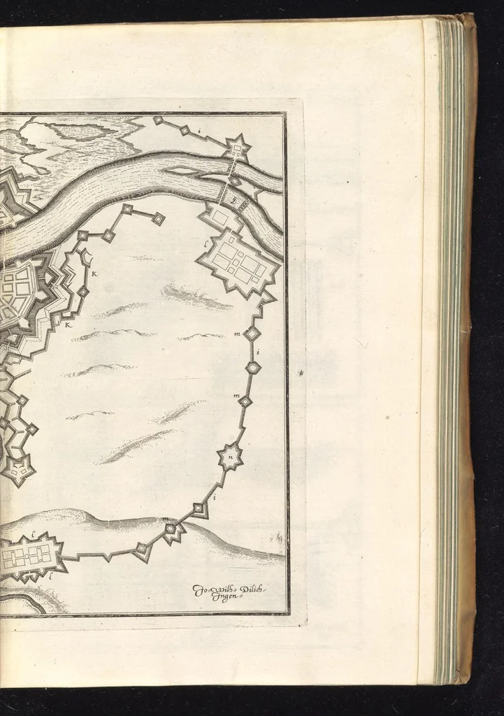 An illustration from Peribologia, oder, Bericht Wilhelmi Dilichy Hist. von Vestungsgebewen vieler Orter : vermehrett wie auch mit gebürenden Grundt vnd Auffrissen versehen vnd publisirett durch Johannem Wilhelmum Dilichium .., 1640, leaf 888