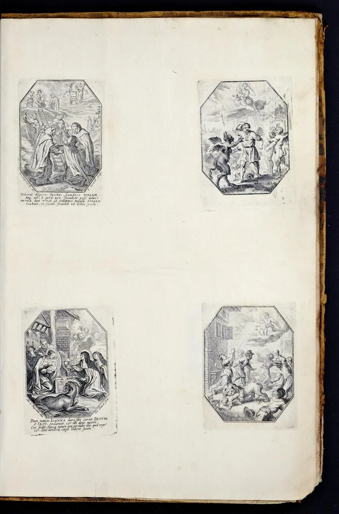 An illustration from Vitae S. Eliae prophetae, S. Mariae Magdalenae de Pazzi & S. Alberti Ordinis Beatissimae Virginis Mariae de Monte Carmelo, iconibus expressae quibus 40 aliae pulcherrimae ejusdem Ordinis sanctorum sanctarumque adjunctae sunt, leaf 250