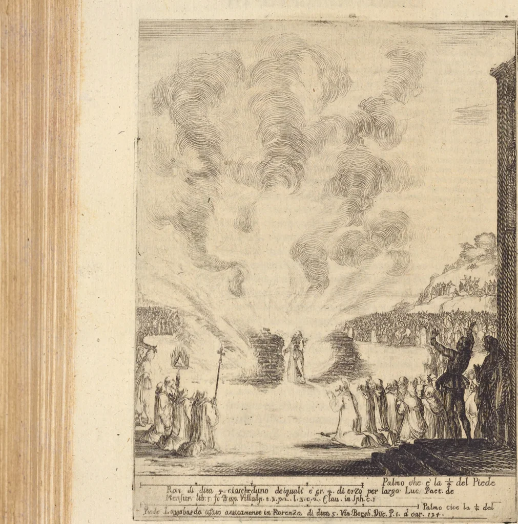 An illustration from Historia del patriarcha S. Giovan Gualberto, primo abbate et institutore del monastico ordine del Vallombrosa, 1640, leaf 507