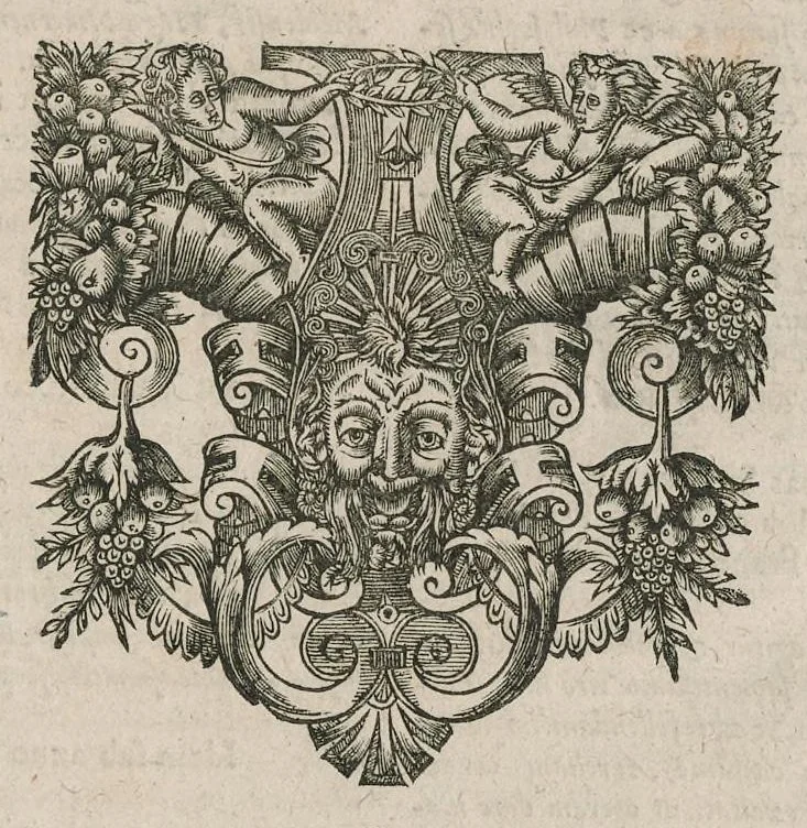 An illustration from D. Ivonis Carnotensis episcopi Opera omnia : in duas partes distributa, prior continet eximium illud decretorum, opus quod decretum Iuonis vulgò nuncupatur ... : posterior complectitur epistolas cum notis doctissimorum viroum Iureti & Soucheti canonic., sermones quibus additi duo ex MSS. Bibliothecae Regiae & Petauianae, et breue chronicon de regibus Francorum : ad haec omnia index copiosissimus : praefixa est huic operi vita authoris .., 1647, leaf 18