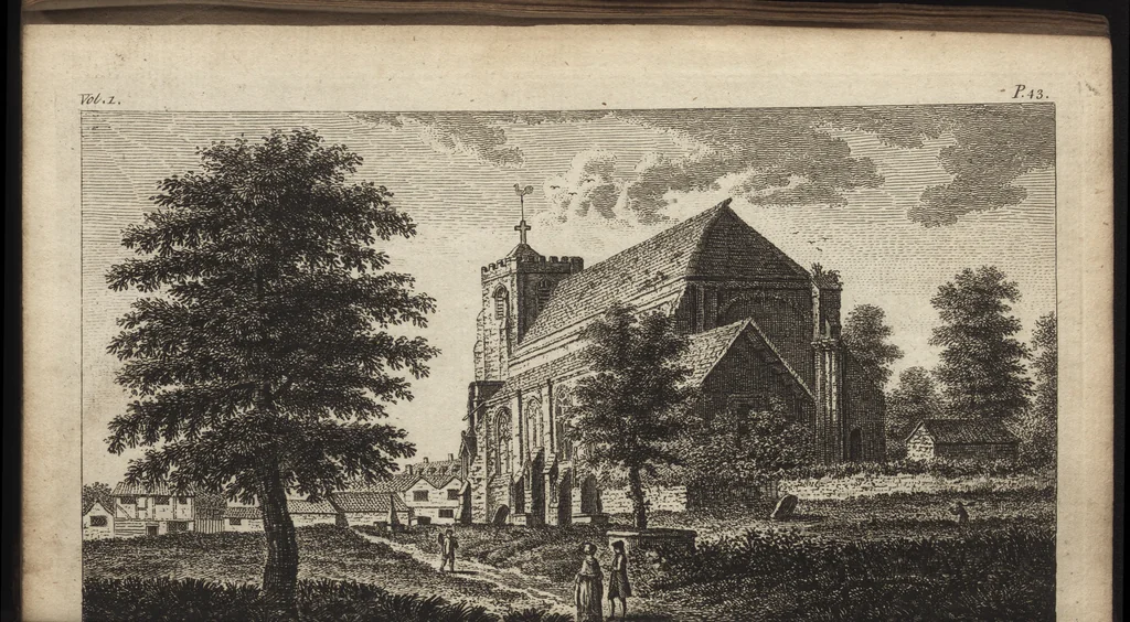An illustration from A new display of the beauties of England, or, A description of the most elegant or magnificent public edifices, royal palaces, noblemen's and gentlemen's seats, and other curiosities, natural or artificial, in different parts of the kingdom : adorned with a variety of copper plate cuts, neatly engraved, 1776, leaf 101